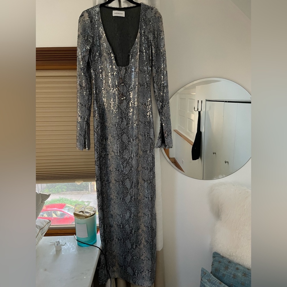 16 Arlington Solaria Python-Effect Sequinned Gown - image 3